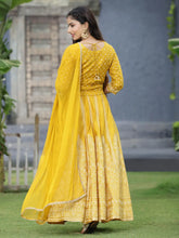 Mustard Santoon Slub Festive Printed Crop Lehenga Choli Dupatta Set